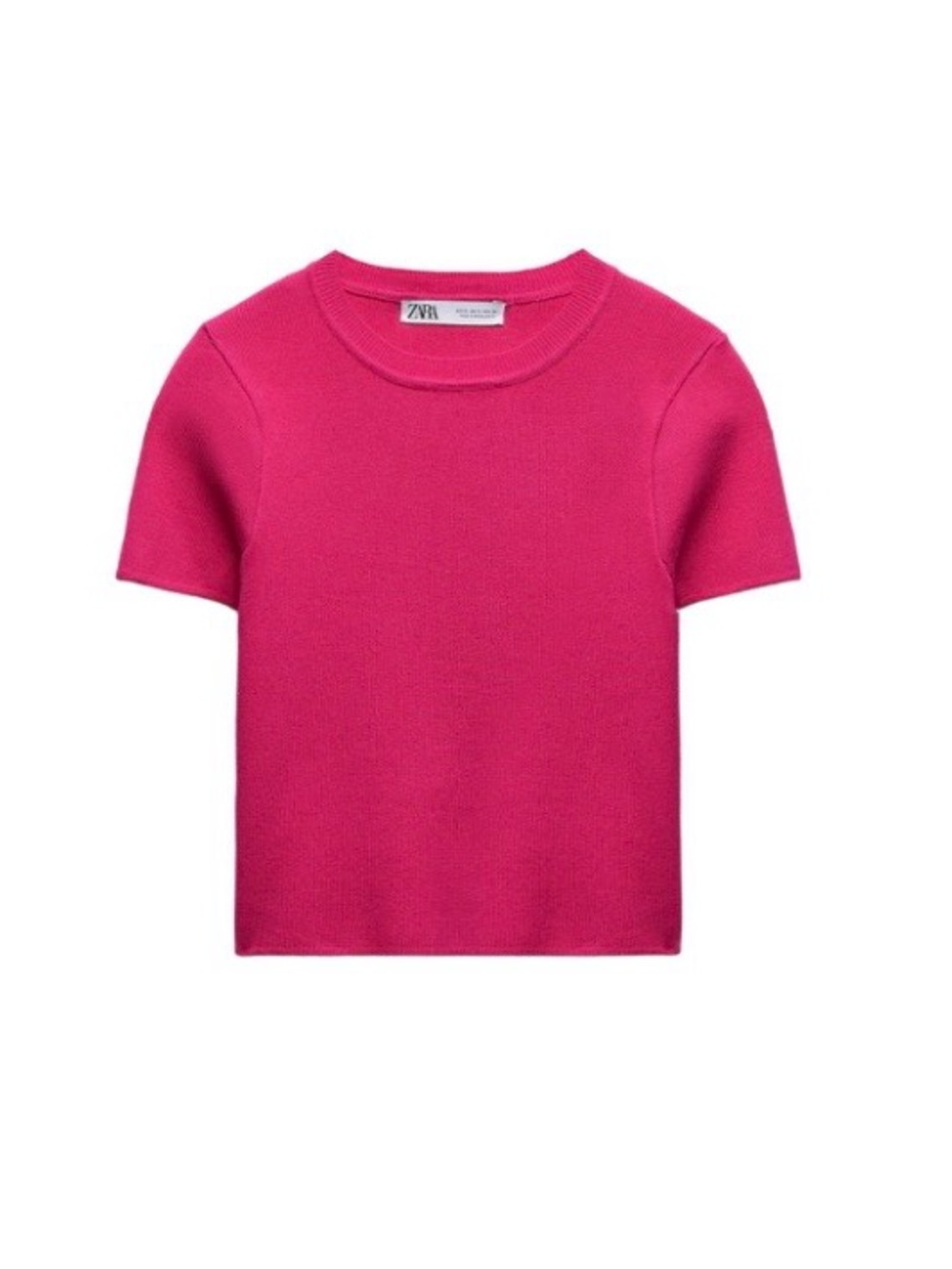 Zara KNIT CROP TOP FUCHSIA